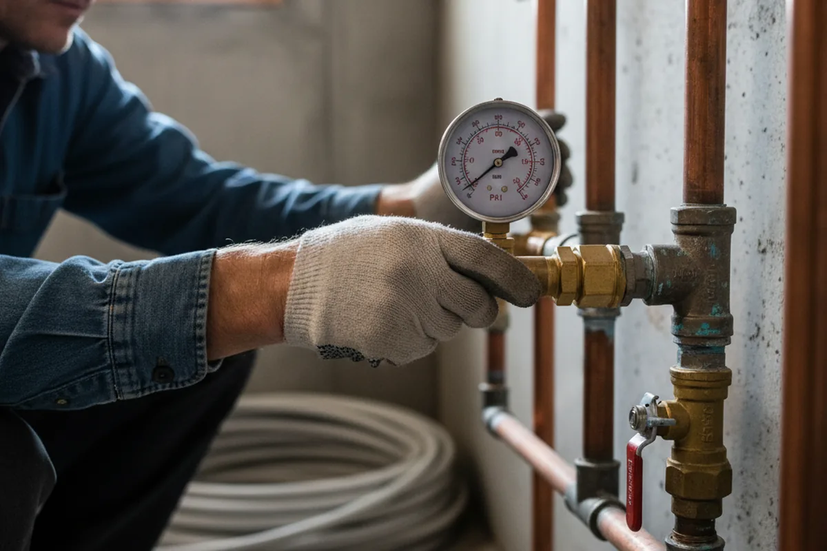 Pressure testing a repaired line during Water Line Repair in West Chicago